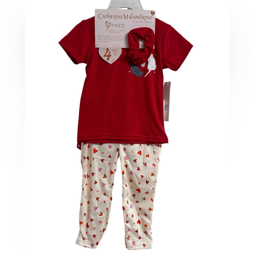 Catherine Malandrino Kids Red and Cream Pajama Set
